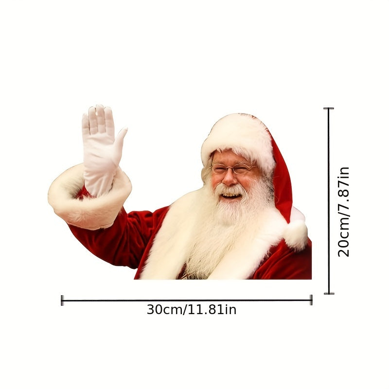 2pcs Waterproof Santa Claus Stickers Christmas Car Window Decal