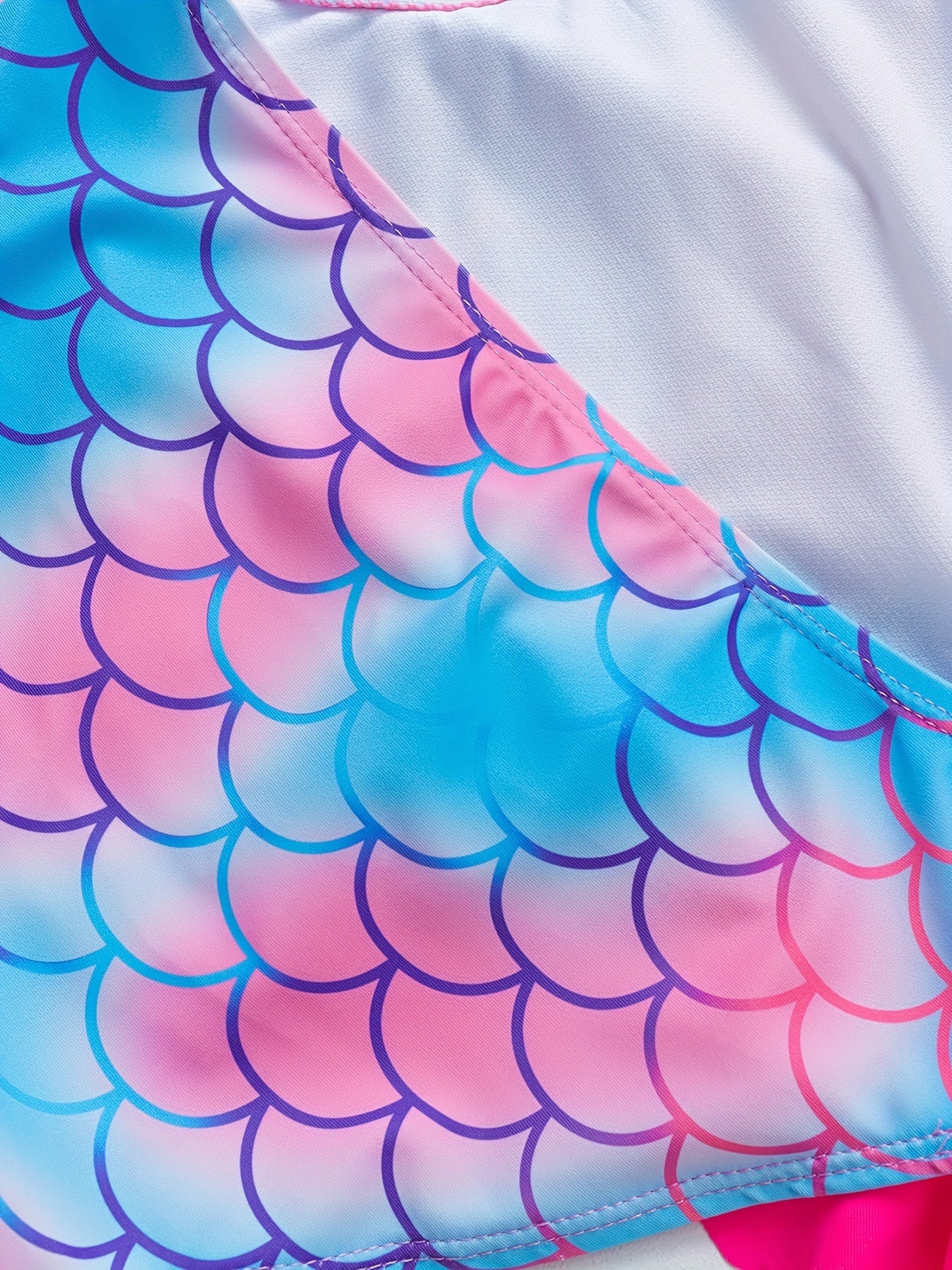 Girls Mermaid Style Fish Scale Tankini Swimsuit