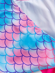 Girls Mermaid Style Fish Scale Tankini Swimsuit