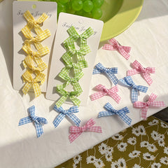 5pcs Rectangle Bow Hair Clips Set for Baby Girls