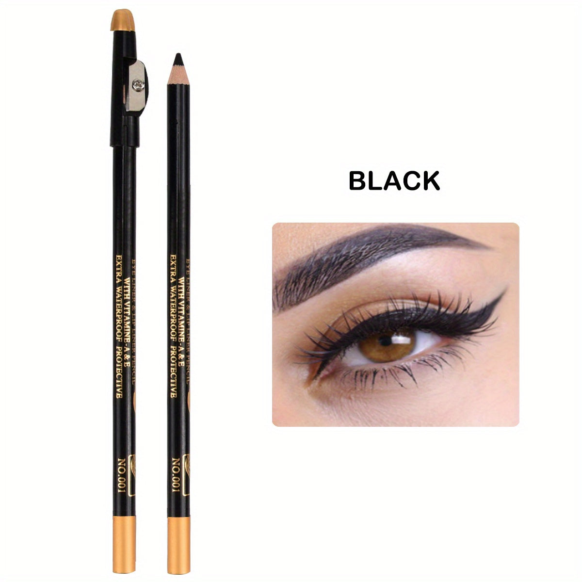 Wooden Makeup Pen With Pencil Sharpener Pearlescent Lip Liner Eyeliner