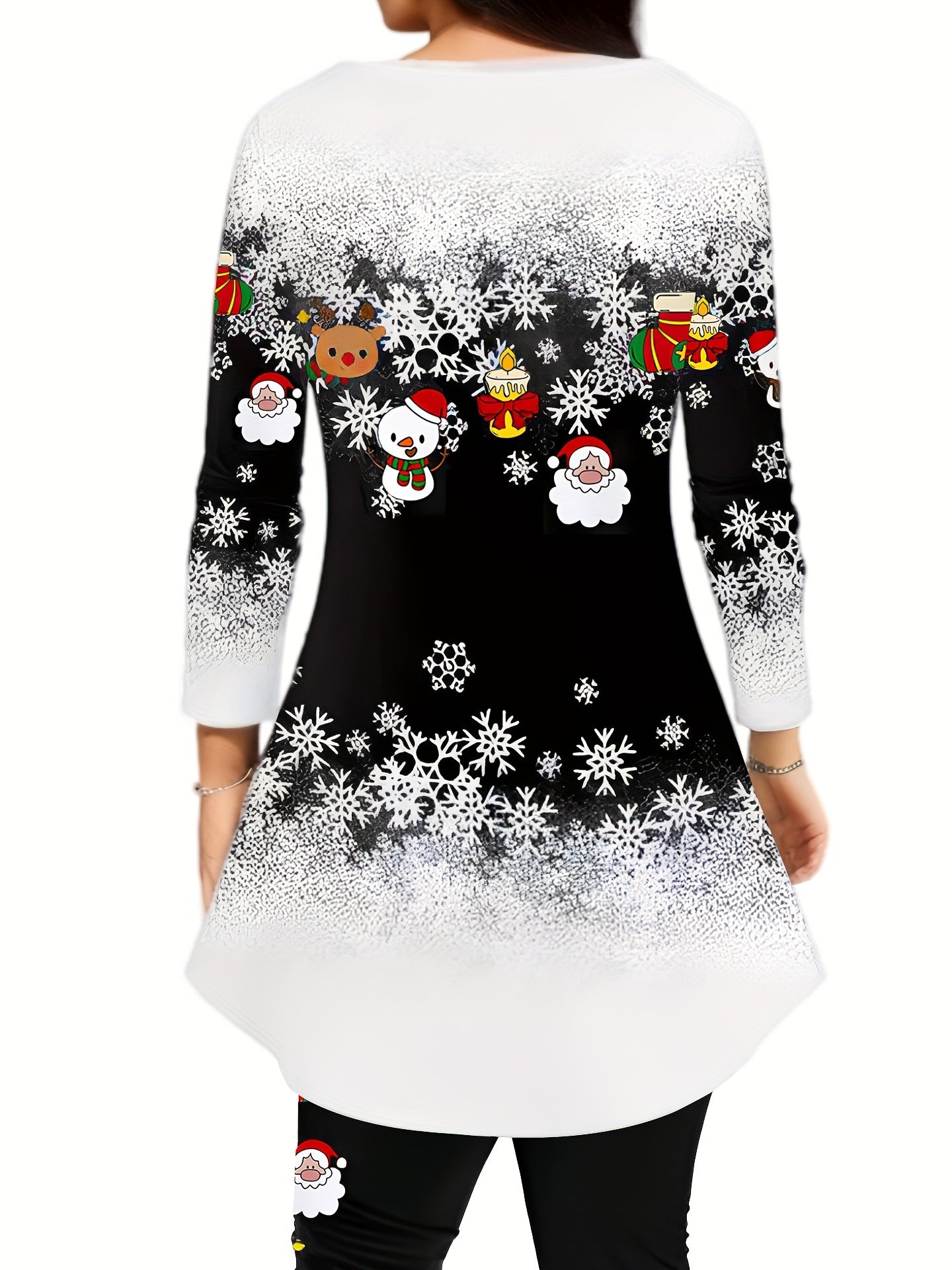  Christmas Snowflake Top & Leggings 2-Piece Set