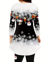  Christmas Snowflake Top & Leggings 2-Piece Set