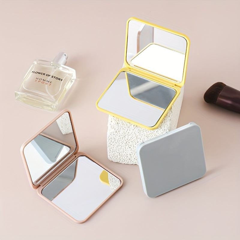 Compact Folding Makeup Mirror Small Square Travel Portable Cosmetic Mirror