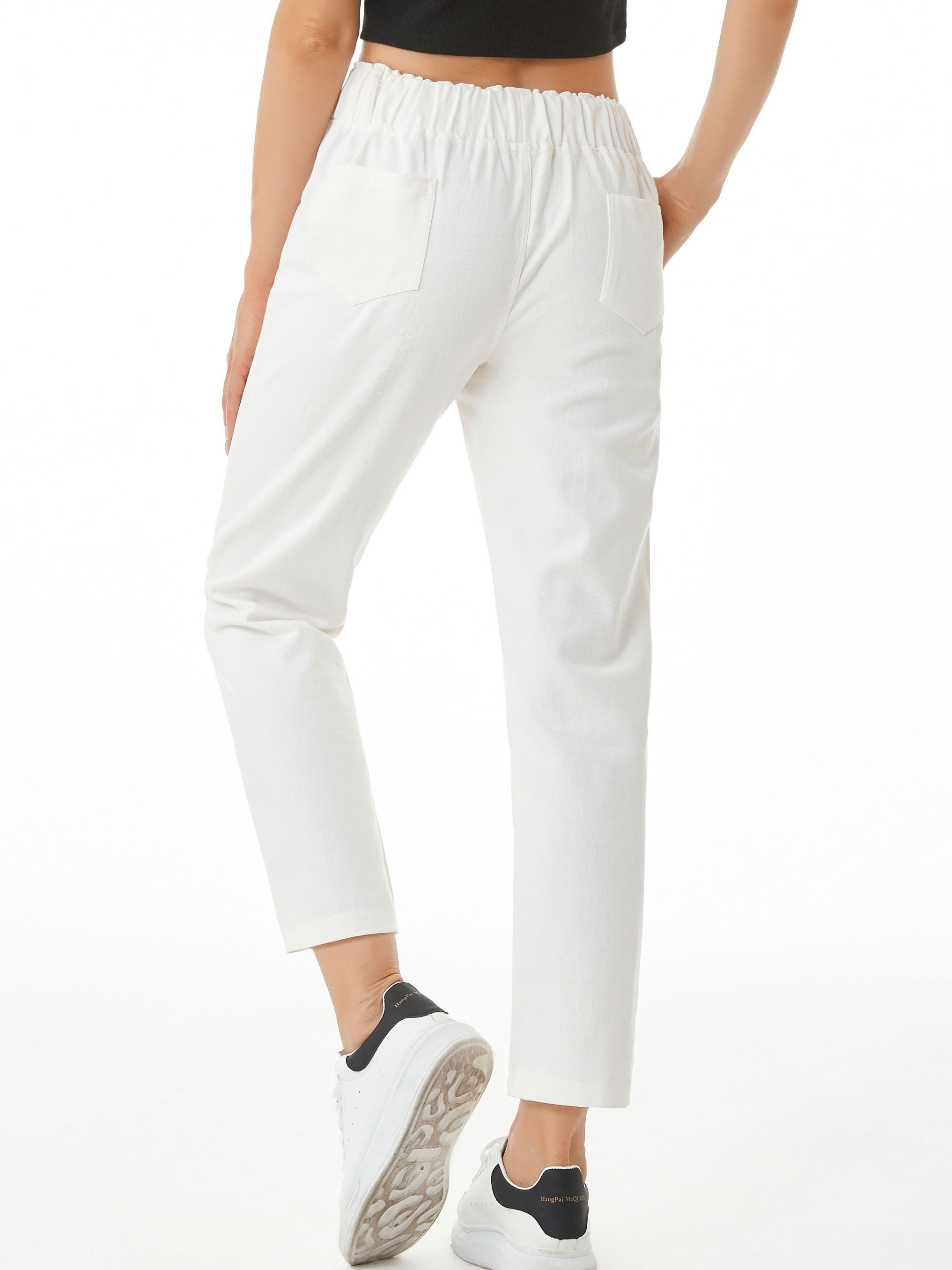 Ankle Length Harem Pants Elastic Waist Casual Trousers