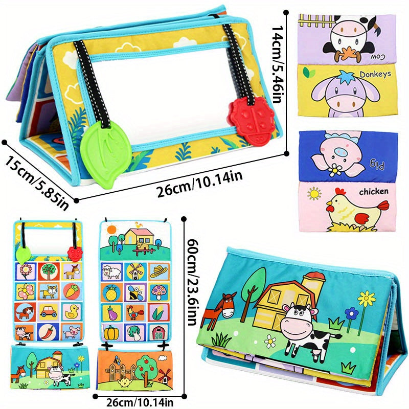 Baby Floor Mirror Toy Teether Sensory Development Crawl Toy