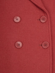 Double Button Cross Lapel Blazer with Pockets