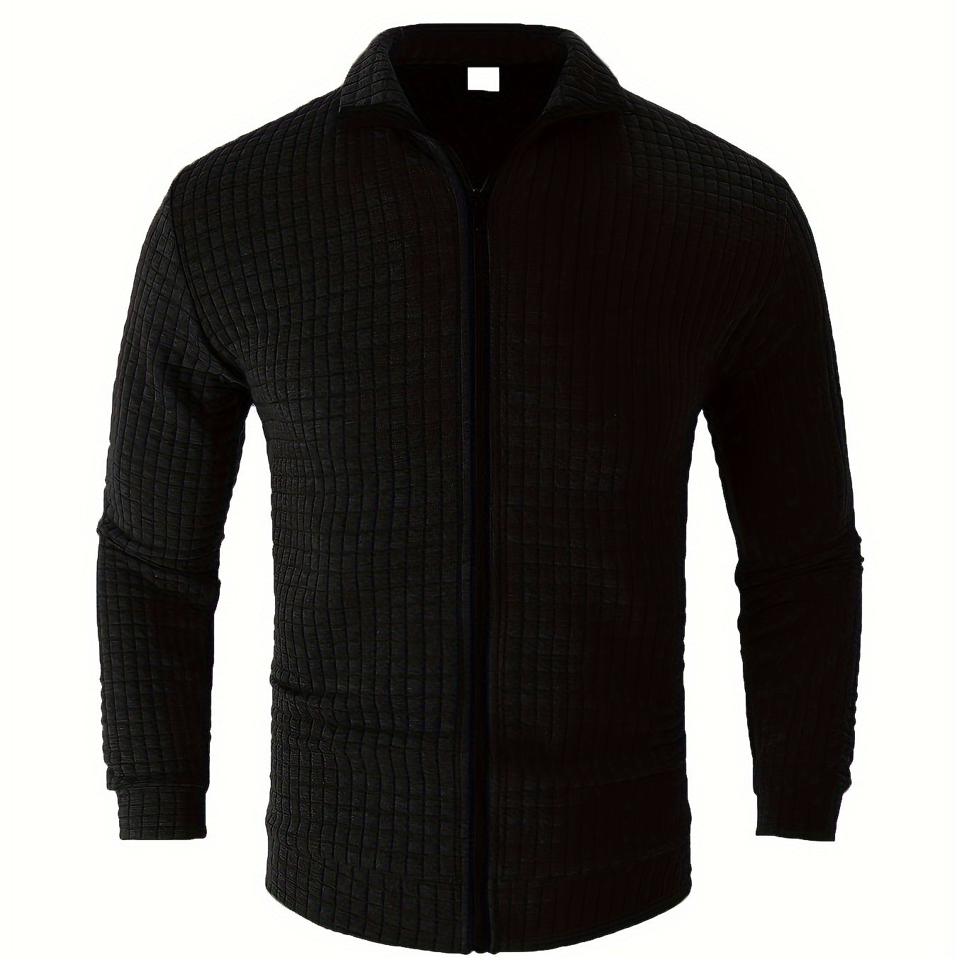 Men's Zipper Stand Collar Cardigan Warm Jacket