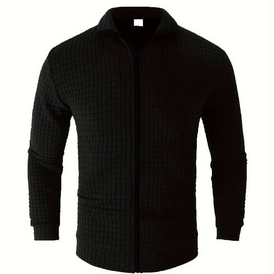 Men's Zipper Stand Collar Cardigan Warm Jacket