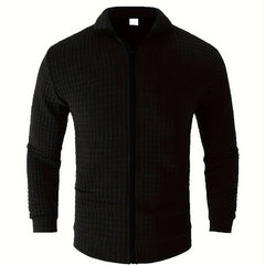 Men's Zipper Stand Collar Cardigan Warm Jacket
