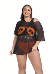  Racer Back Tank Bra & Panty Bikini Set with Cover Up Swimsu
