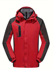 Men's Block Outdoor Casual Hooded Windbreaker Jacket