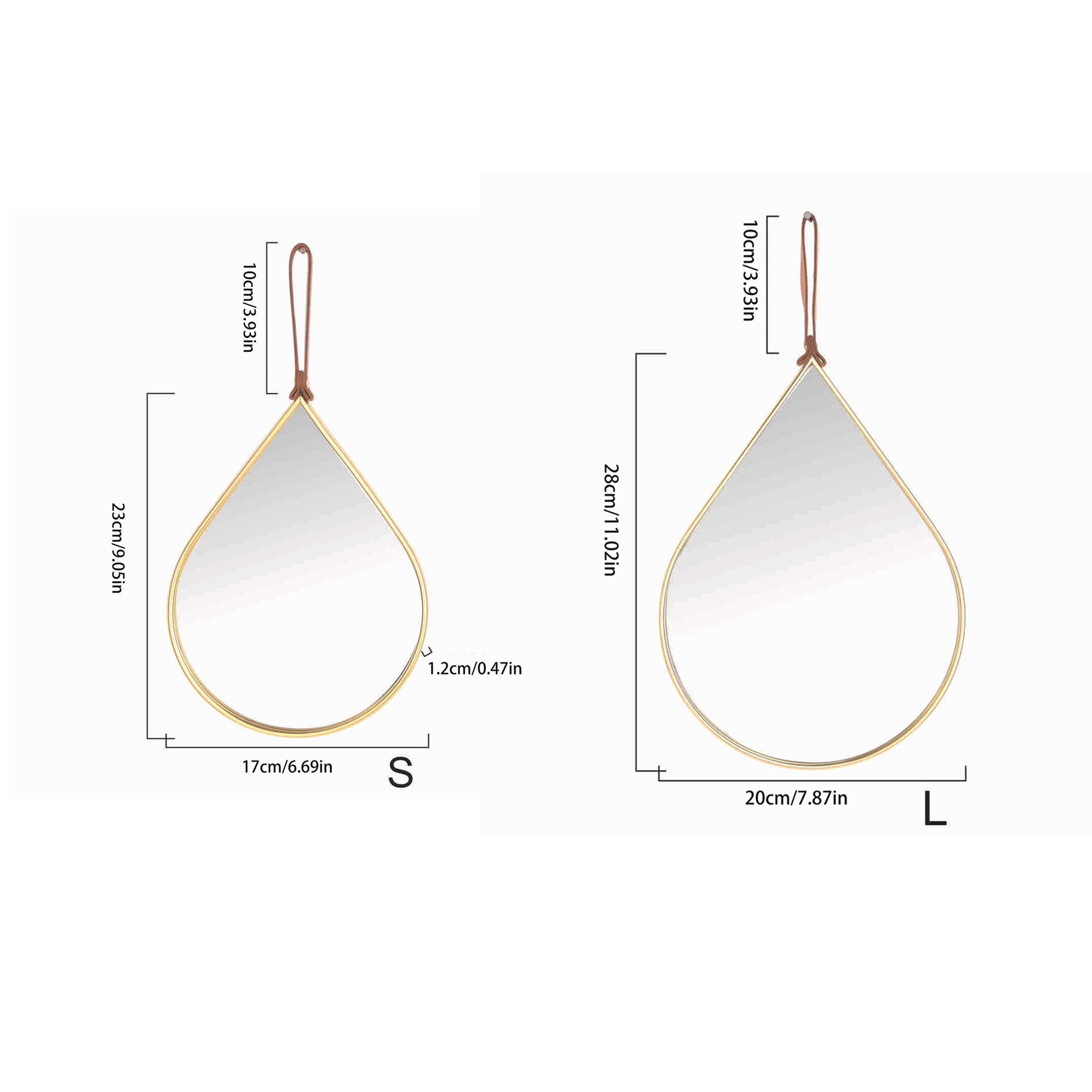 Teardrop Decorative Wall Mirror for Bedroom Entry Vanity Bathroom