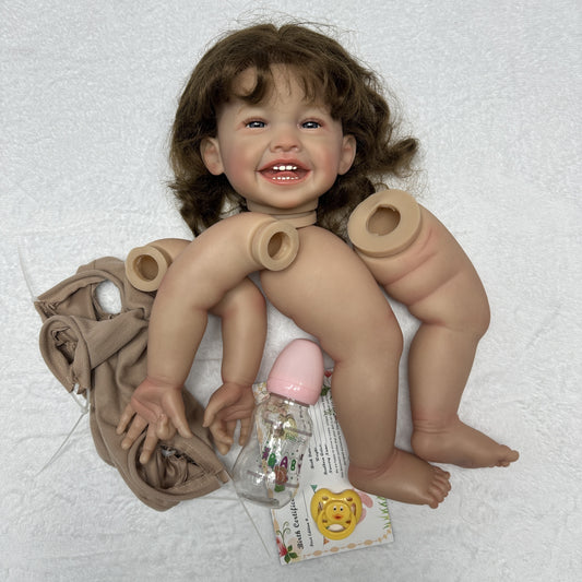 Artist Paint Reborn Doll Kit with Rooted Hair for Family Birthday Christmas