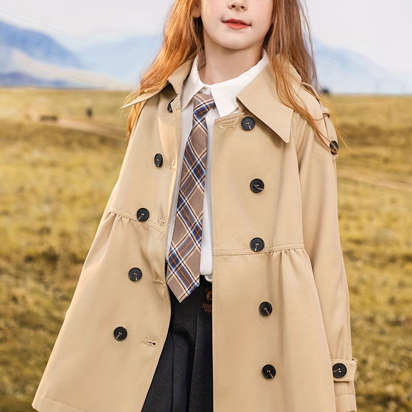 Casual Girls' Trench Jacket for Spring & Autumn