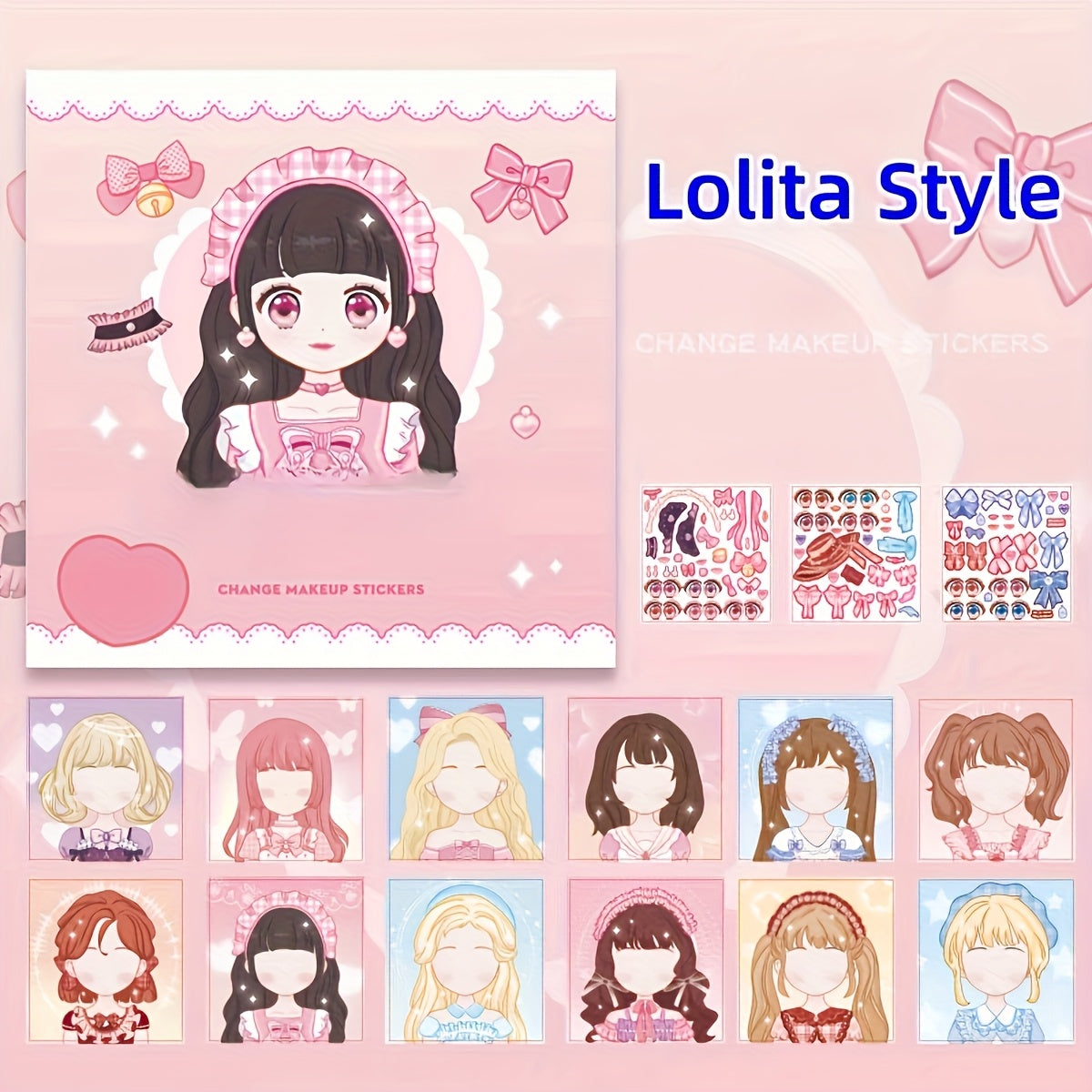 DIY Face Sticker Book with Doll Dress Up Playset