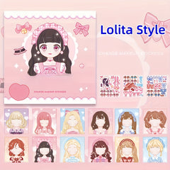 DIY Face Sticker Book with Doll Dress Up Playset