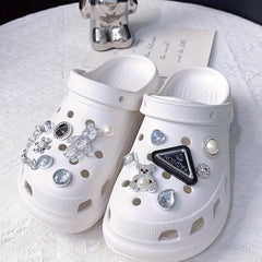 13pcs Shoe Decorations Bear Diamond Triangle Pearl for Kids
