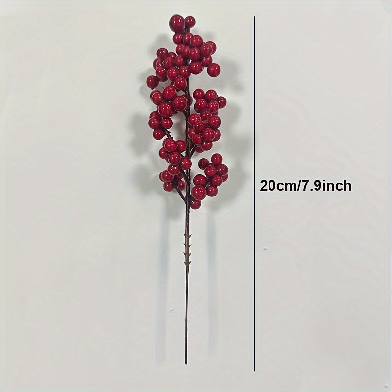 10pc Red Artificial Berries for Christmas Tree DIY Decor