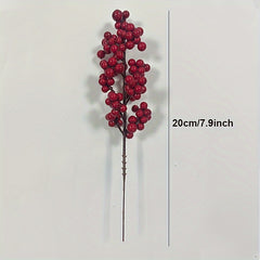 10pc Red Artificial Berries for Christmas Tree DIY Decor