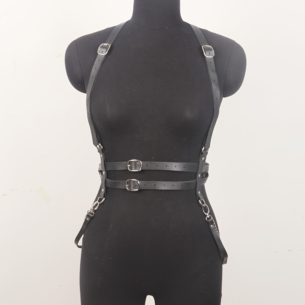Body Harness Belt Corset Pu Leather Waist Belt Gothic Belt Suspenders