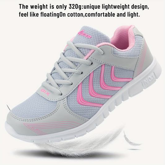 Women's Breathable Athletic Running Sneakers Lace Up Comfort Shoes