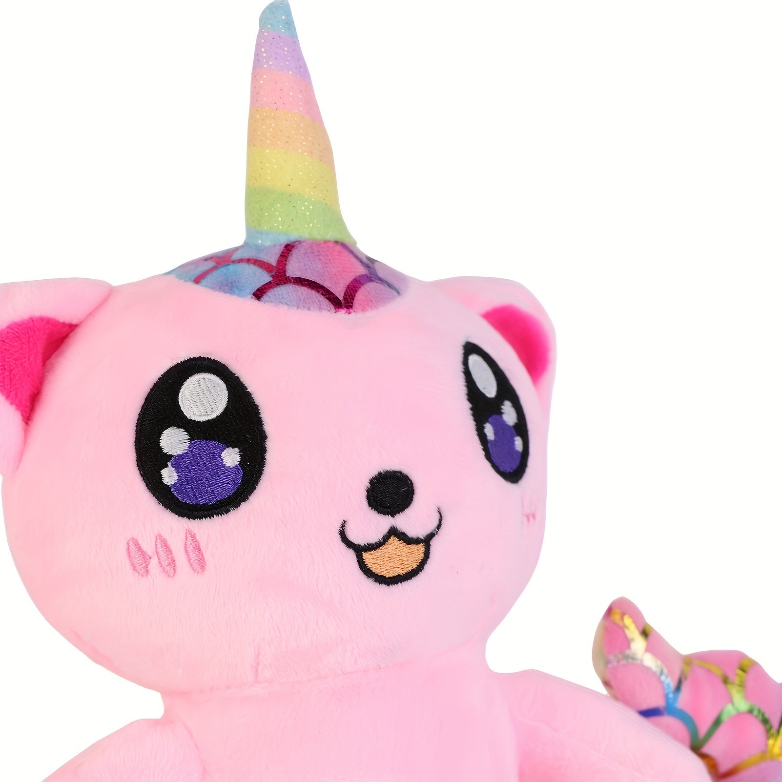 Mermaid Cat Stuffed Animal Plush Toy Soft Polyester Fiber Home & Pa