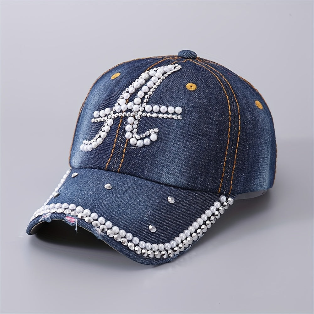 Dot Artificial Diamond Baseball Cap Fashionable And Versatile Cap