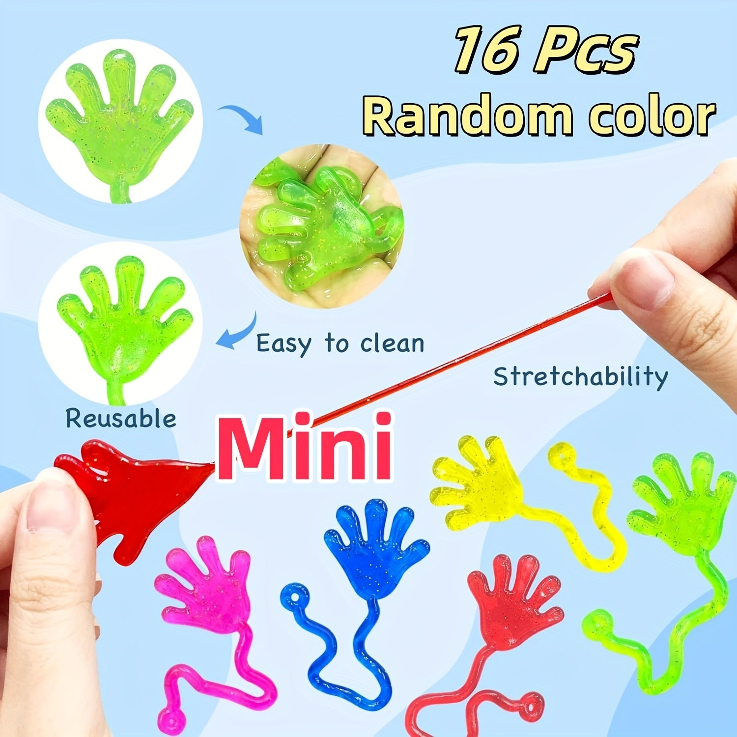Mini Glitter Sticky Hands Sensory Toys - Party Bag Stuffers