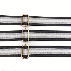 Adjustable Shoulder Bag Strap with Silver Stripe Durable Bag Travel Accessories