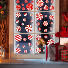81pcs Christmas Window Stickers Red Candy Static Decorations 19 99 29 72 Cm