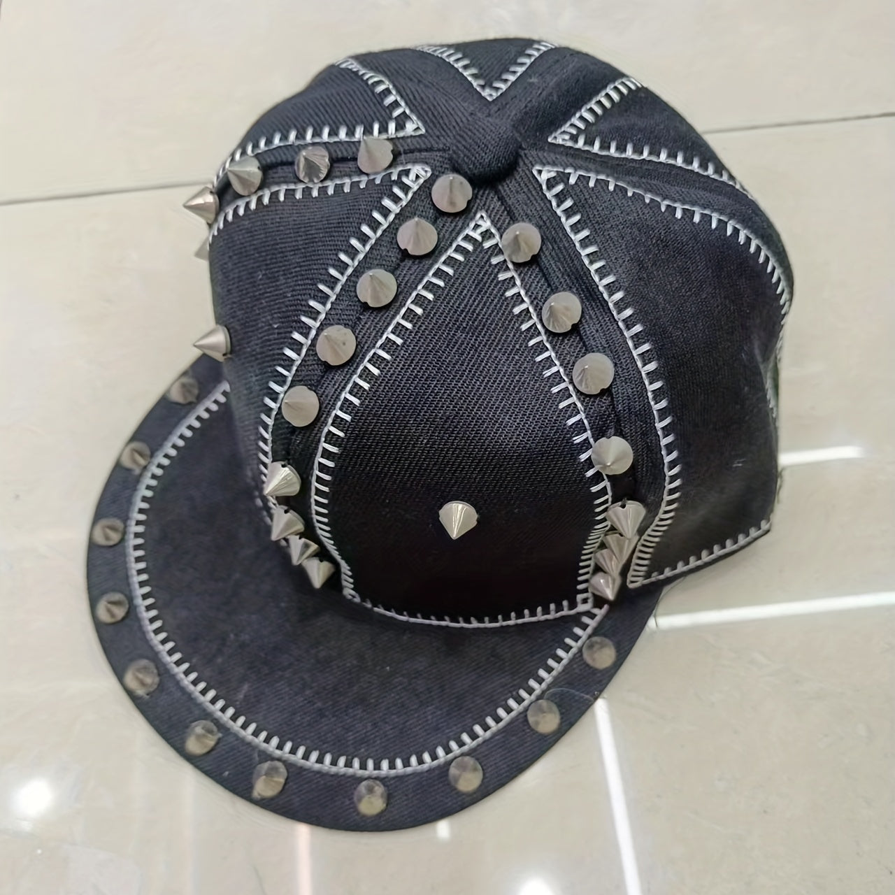 Classic Rivet Hip Hop Hat Stitch Casual Baseball Cap Mens Embroidered Eagle