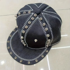 Classic Rivet Hip Hop Hat Stitch Casual Baseball Cap Mens Embroidered Eagle