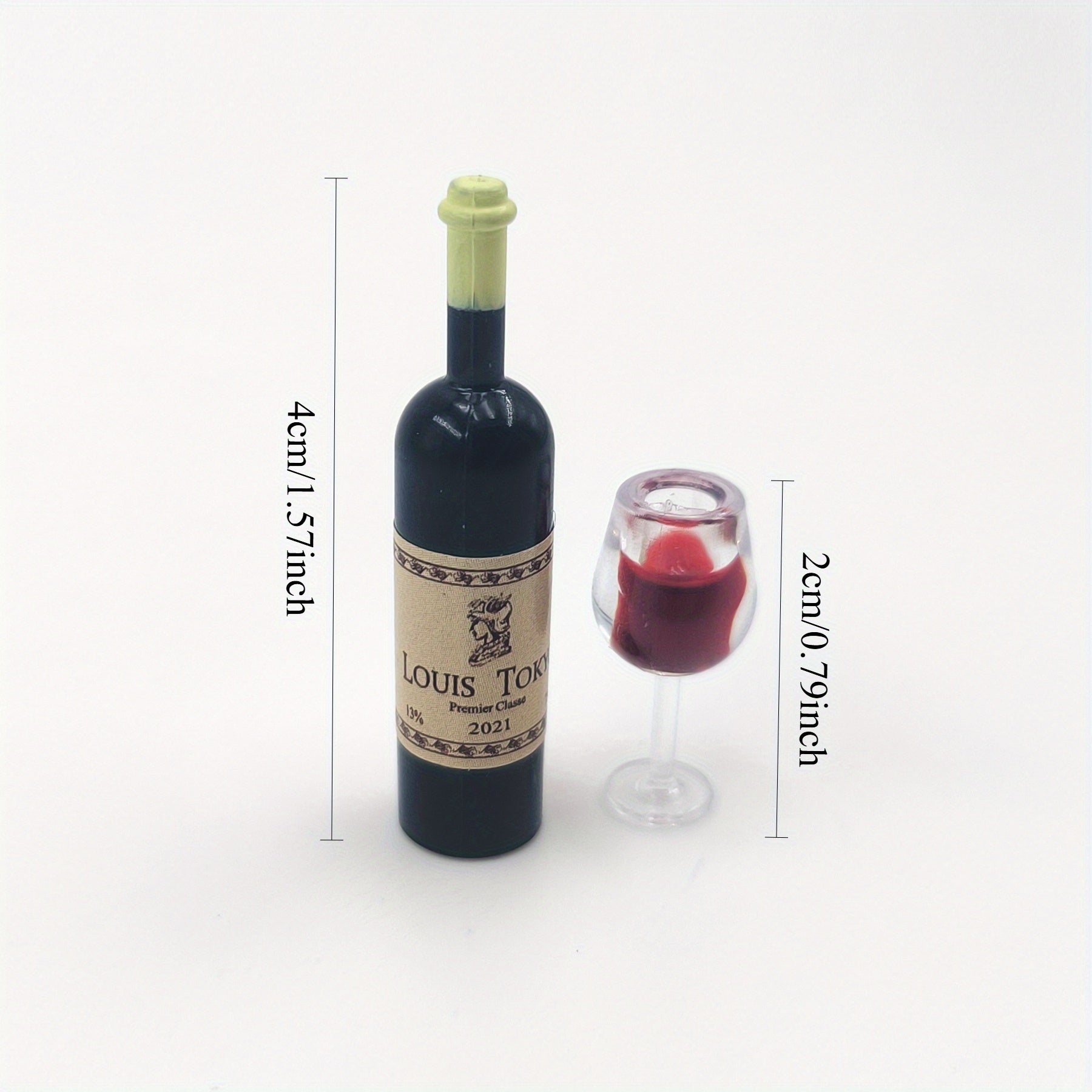6pcs Wine Glasses Set for Dollhouse Realistic Red Wine Bottle Models Accessories