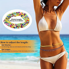 Colorful Waist Beads Chains for Women, Summer Body Chain