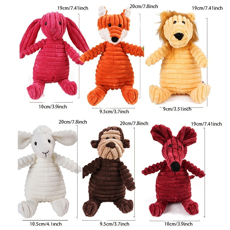 Dog Chew Toy: Animal Plush Squeaker & Rope