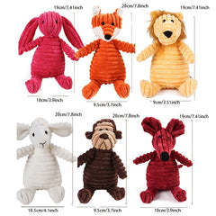 Dog Chew Toy: Animal Plush Squeaker & Rope