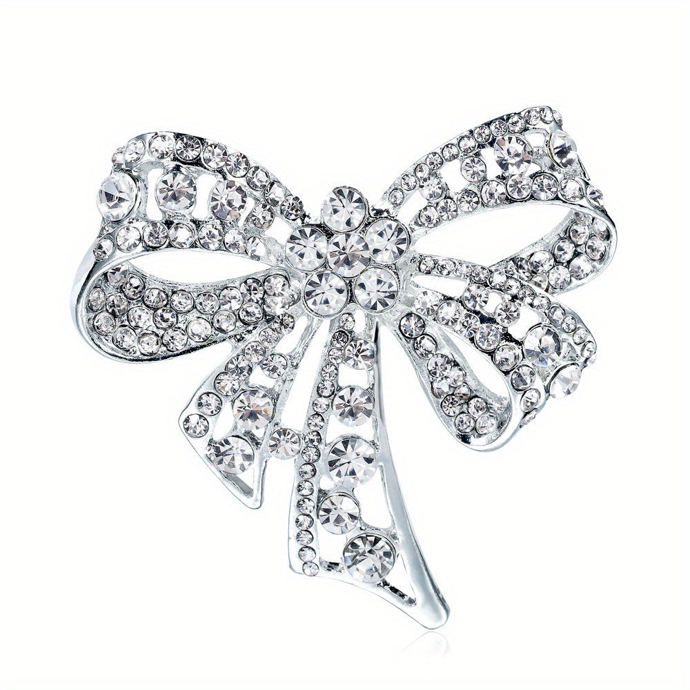 Men's Butterfly Bow Full Diamond Brooch