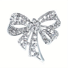 Men's Butterfly Bow Full Diamond Brooch