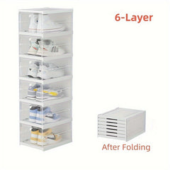 6-Layers Transparent Shoe Display Case