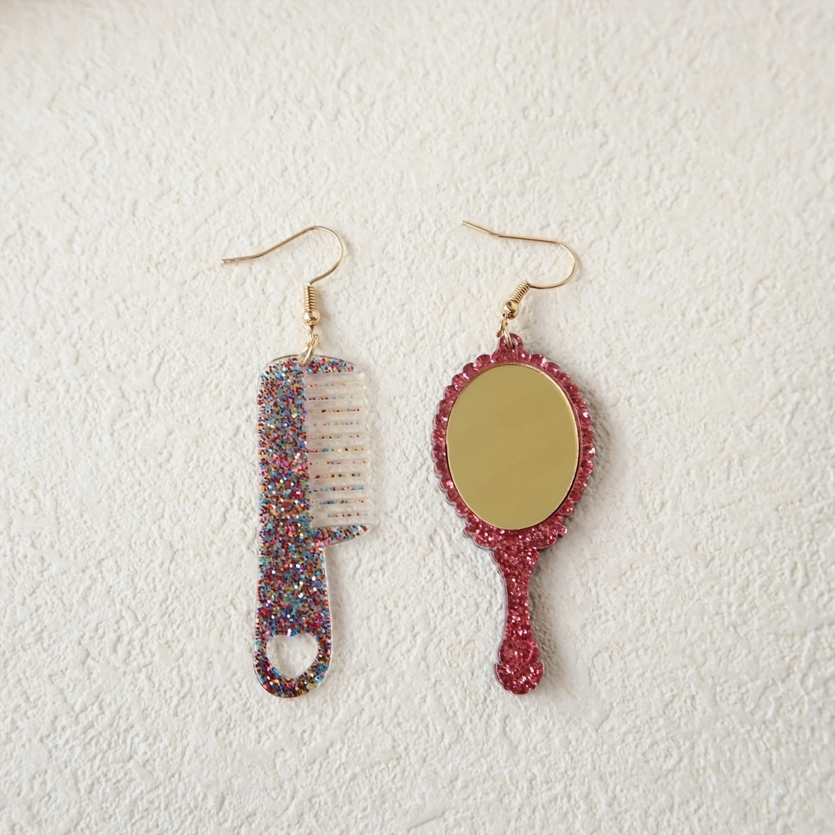 Y2K Acrylic Mirror Comb Earrings Cute Female Gift