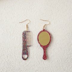 Y2K Acrylic Mirror Comb Earrings Cute Female Gift