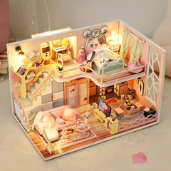 Book Corner Kit DIY Mini Dollhouse Modern Loft 3D Puzzle Souvenir Gift