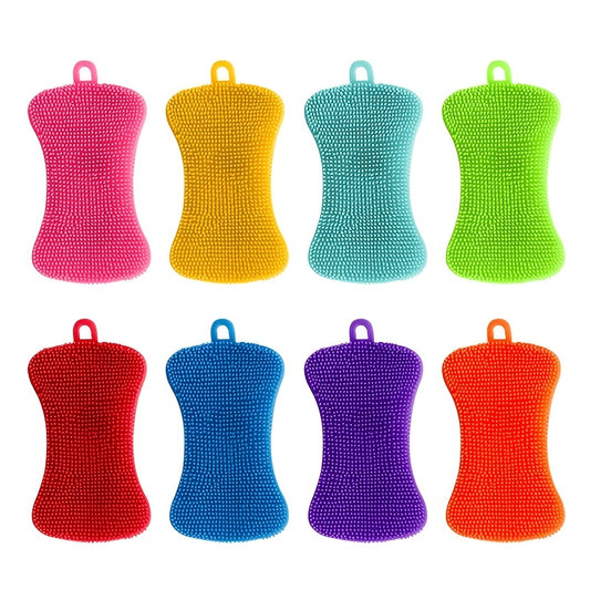 1PC Reusable Silicone Sponge Dish Washing Scrubber Non Stick Kitchen Sponges