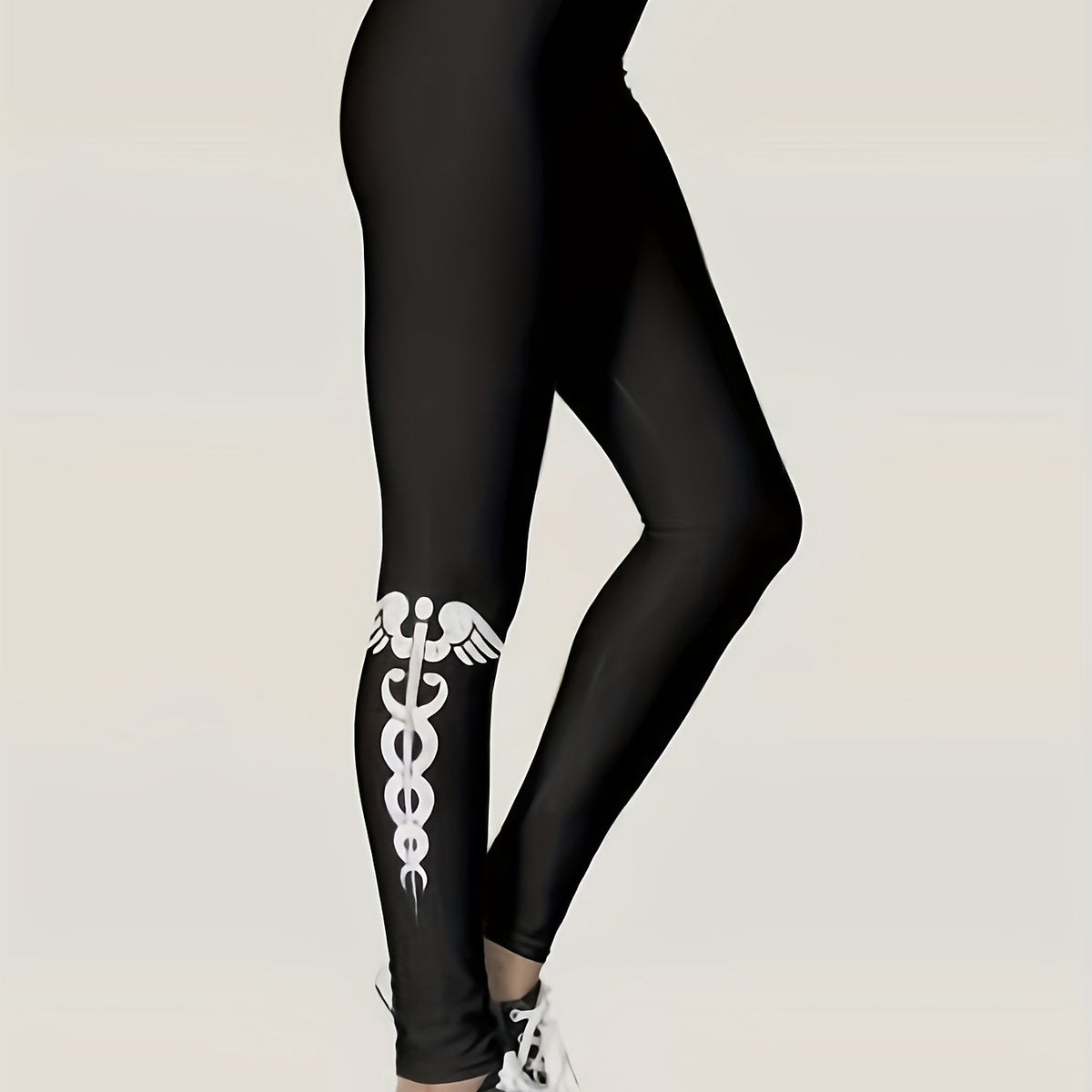 Graphic Print Skinny Leggings High Waist Stretchy Leggings