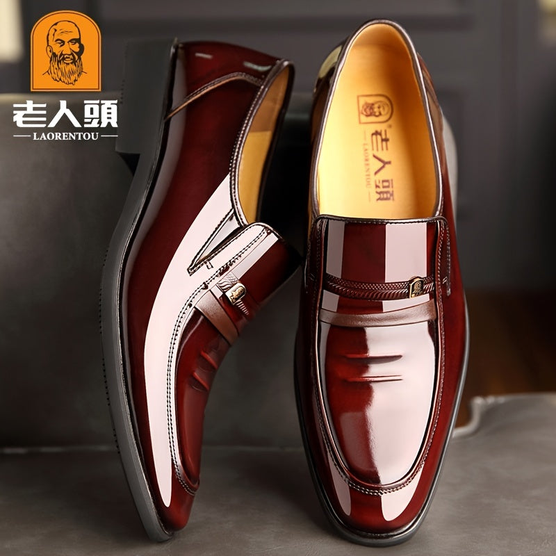 LAORENTOU Men's Leather Pointed Toe Dress Shoes Oxford Shoes