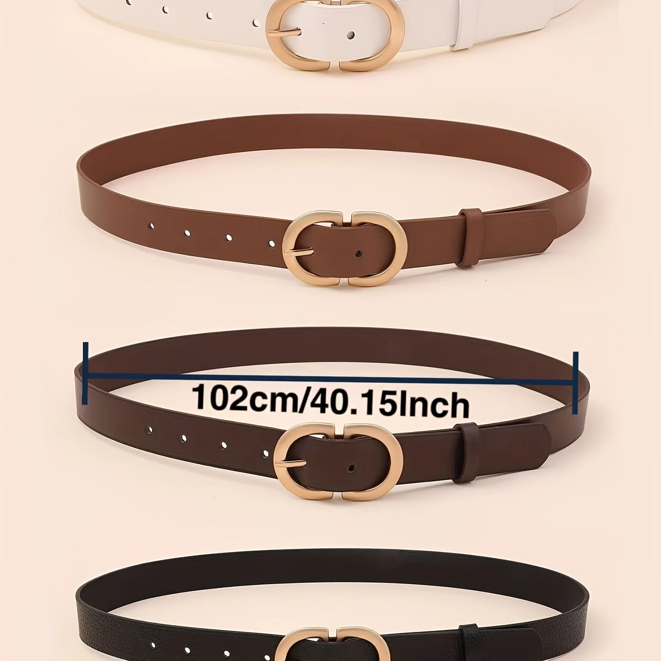 Double D Buckle Belt Classic Solid Casual Jeans Pants Belt For Women