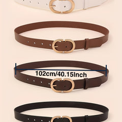 Double D Buckle Belt Classic Solid Casual Jeans Pants Belt For Women