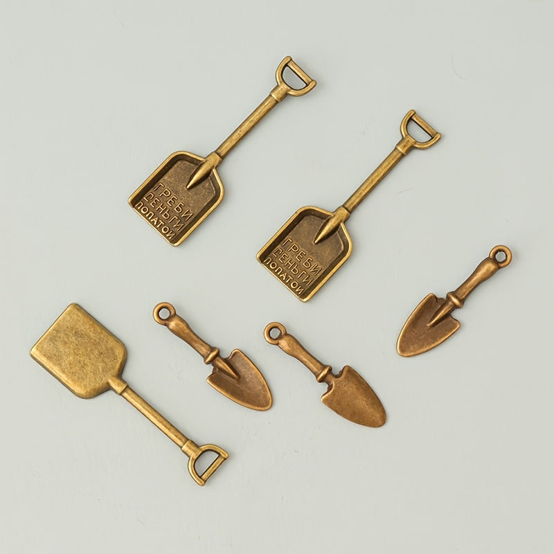 Mini Metal Shovel and Iron Spade Set for Dollhouse Gardening Tools