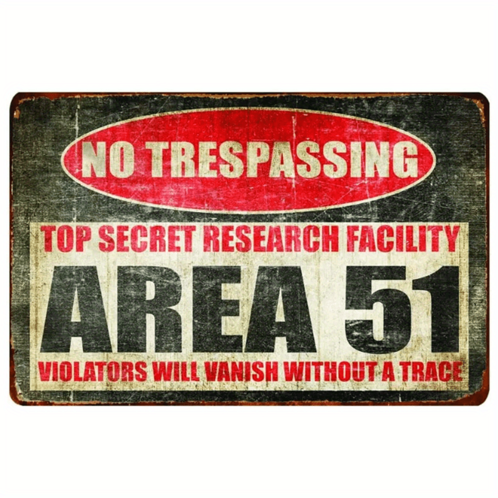 Area 51 No Trespassing Military Vintage Retro Metal Sign Aluminum Sign